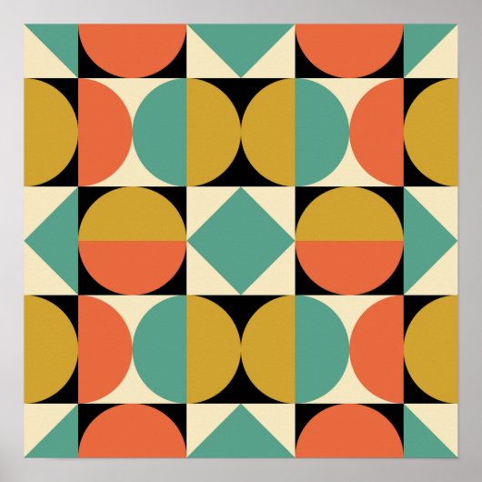 Modernes geometrisches Design Mitte des Jahrhunder Poster (Vorne)
