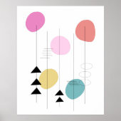 Modernes geometrisches Design Mitte des Jahrhunder Poster (Vorne)