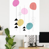 Modernes geometrisches Design Mitte des Jahrhunder Poster (Heimbüro)