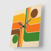 Modernes geometrisches Design Mitte des Jahrhunder Quadratische Wanduhr (Winkel)