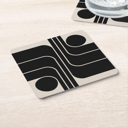 Modernes geometrisches Design Mitte des Jahrhunder Rechteckiger Pappuntersetzer (angewinkelt)