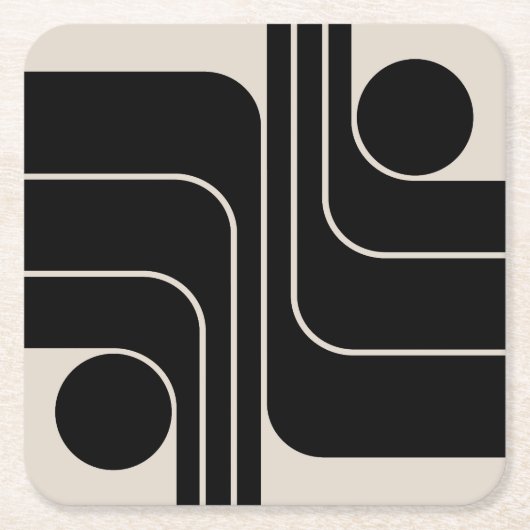 Modernes geometrisches Design Mitte des Jahrhunder Rechteckiger Pappuntersetzer (Vorderseite)