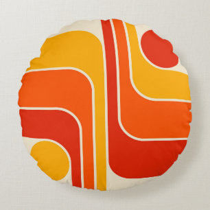 Modernes geometrisches Design Mitte des Jahrhunder Rundes Kissen