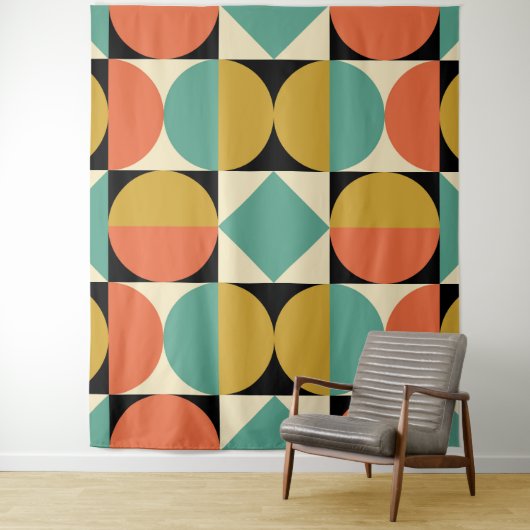 Modernes geometrisches Design Mitte des Jahrhunder Wandteppich (Beispiel)