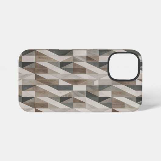 Modernes geometrisches Design - neutrale Beige & G iPhone Hülle (Rückseite (Horizontal))