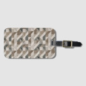 Modernes geometrisches Design, neutrale Beige & Gr Gepäckanhänger (Vorderseite (Horizontal))