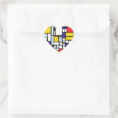 Modernes geometrisches Design, Primärfarben Herz-Aufkleber (Tasche)