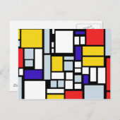 Modernes geometrisches Design, Primärfarben Postkarte (Vorne/Hinten)