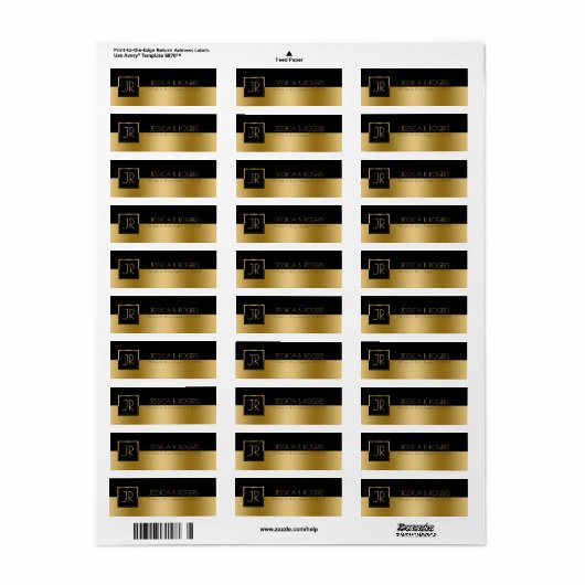 Modernes geometrisches Design Schwarz & Gold (Vorne)