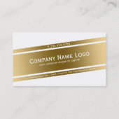 Modernes geometrisches Design von Weiß und Gold Visitenkarte (Rückseite)