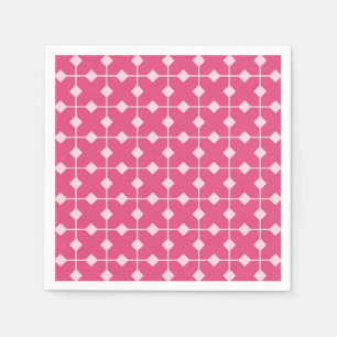 Modernes geometrisches, Diamanten - Erdbeerrosa Serviette