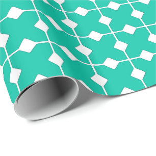 Modernes geometrisches, Diamanten - Türkis Geschenkpapier