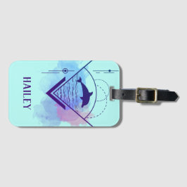 Modernes geometrisches Dolphin Personalisiert Gepäckanhänger