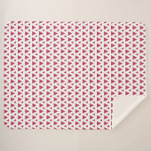 Modernes geometrisches Dreieck-Muster in Hot Pink Sherpadecke (Vorderseite (Horizontal))