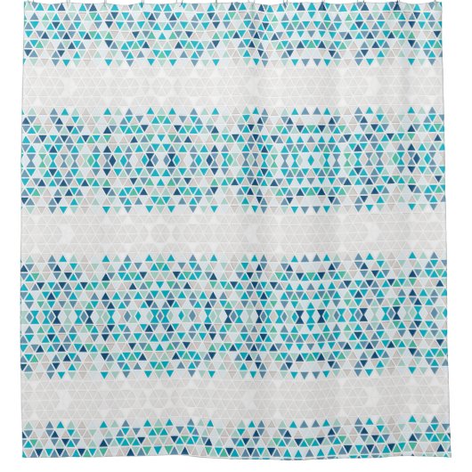 Modernes geometrisches Dreieck-Strand-Glas-Muster Duschvorhang (Vorderseite)