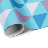 Modernes geometrisches, dreieckiges blaues lila geschenkpapier (Rolleneckpunkt)