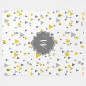 Modernes geometrisches Dreiecksmuster Grau & Gelb Fleecedecke (Vorderseite (Horizontal))