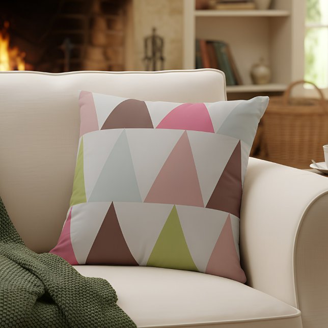 Modernes geometrisches Dreiecksmuster Kissen (geometric triangle pattern throw pillow)