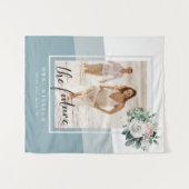 Modernes geometrisches, dunkelblaues Brautparty Wandteppich (Vorderseite (Horizontal))