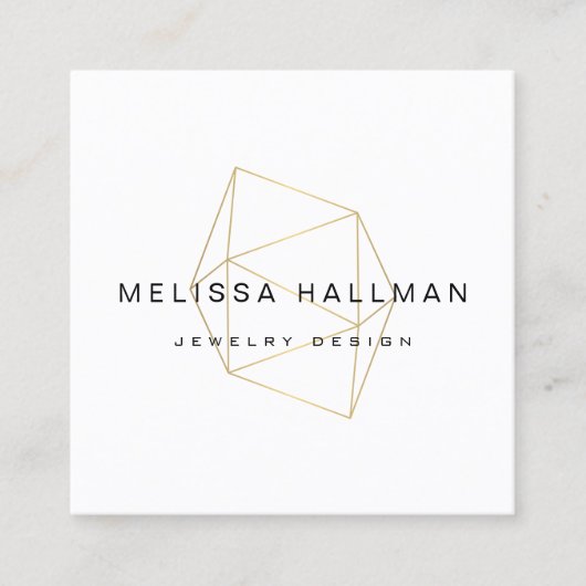 Modernes geometrisches Edelstein Quadratische Visitenkarte (Vorderseite)