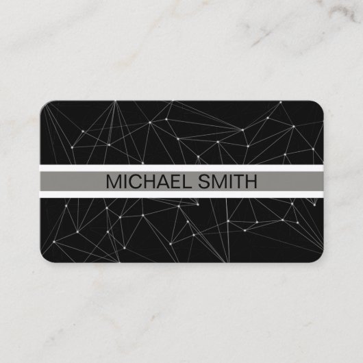 Modernes geometrisches Elegantes Schwarzes Titan Visitenkarte (Vorderseite)
