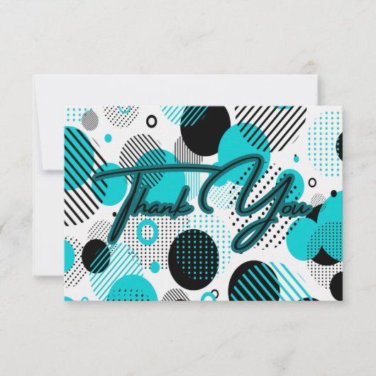 Modernes geometrisches Enigma des Retro 80er 90s Dankeskarte (Vorderseite)