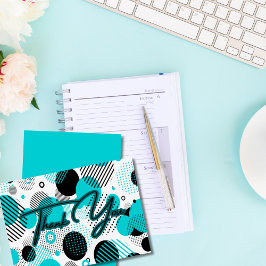 Modernes geometrisches Enigma des Retro 80er 90s Dankeskarte