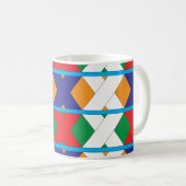 Modernes geometrisches, farbiges Muster Kaffeetasse (VorderseiteRechts)
