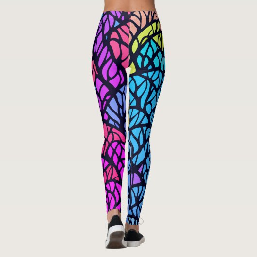 Modernes geometrisches, festes Glasmuster Leggings (Rückseite)