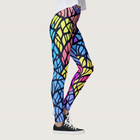 Modernes geometrisches, festes Glasmuster Leggings (Rechts)