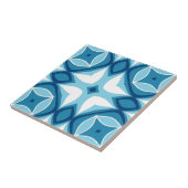 Modernes geometrisches Fliesenmuster Denim Blue & Fliese (Seite)