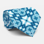 Modernes geometrisches Fliesenmuster Denim Blue & Krawatte (Gerollt)