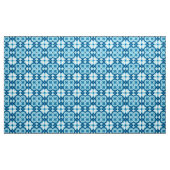 Modernes geometrisches Fliesenmuster Denim Blue & Stoff (Yard (91,4 cm))