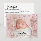 Modernes geometrisches Foto Brith Ankündigungspostkarte (Vorne/Hinten)