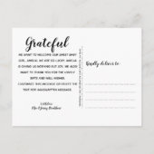 Modernes geometrisches Foto Brith Ankündigungspostkarte (Rückseite)