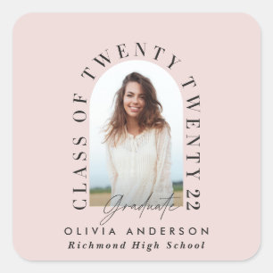 Modernes geometrisches Foto Quadratischer Aufkleber