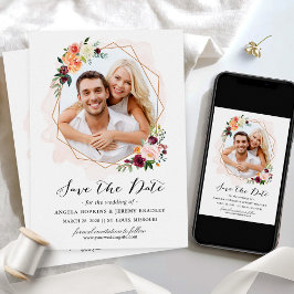 Modernes geometrisches Foto Save The Date