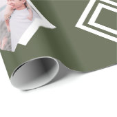 Modernes geometrisches Foto - Weihnachten drucken Geschenkpapier (Rolleneckpunkt)