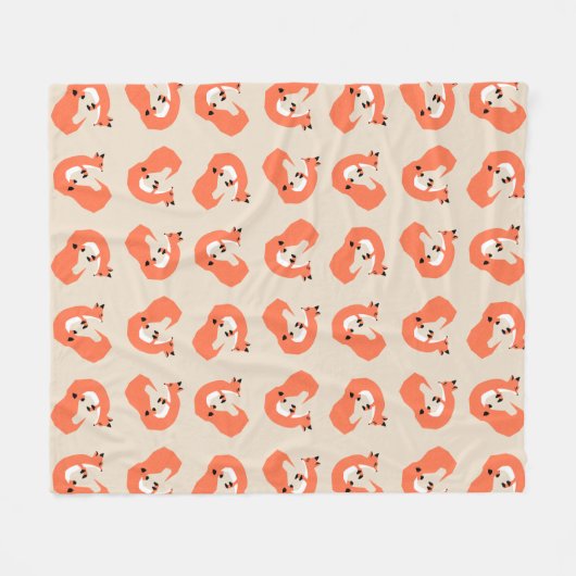 Modernes geometrisches Foxmuster Fleecedecke (Vorderseite (Horizontal))