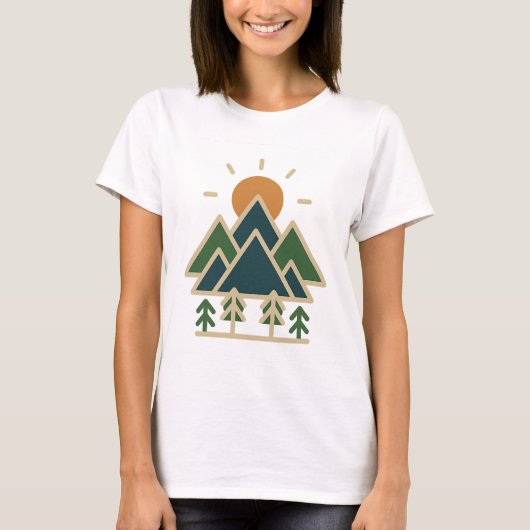 Modernes geometrisches Gebirge - Erlebnis T - Shir T-Shirt (Vorderseite)