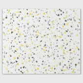 Modernes geometrisches, gelbes Terrazzo-Muster Geschenkpapier (Flach)