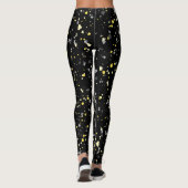 Modernes geometrisches, gelbes Terrazzo-Muster Leggings (Rückseite)