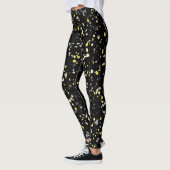 Modernes geometrisches, gelbes Terrazzo-Muster Leggings (Links)