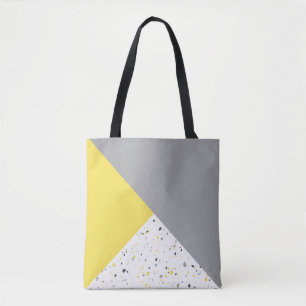 Modernes geometrisches, gelbes Terrazzo-Muster Tasche