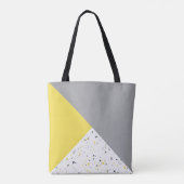 Modernes geometrisches, gelbes Terrazzo-Muster Tasche (Rückseite)