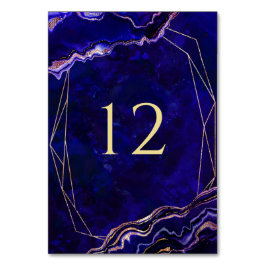 Modernes geometrisches Geode Lila Rose Gold Agate Tischnummer