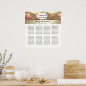 Modernes geometrisches Gold/Bronze-Hochzeit Poster (Küche)