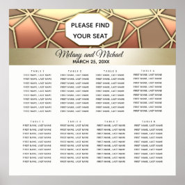 Modernes geometrisches Gold/Bronze-Hochzeit Poster