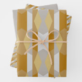 Modernes geometrisches Gold, grau Geschenkpapier Set (Beispiel)