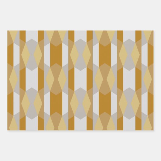 Modernes geometrisches Gold, grau Geschenkpapier Set (Vorderseite)
